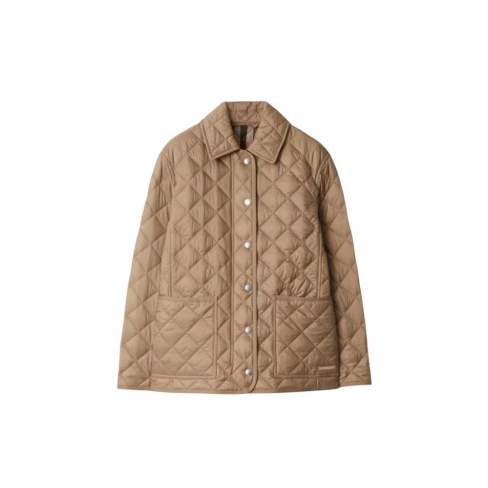 Burberry Dalry Women's Quilted Tan Jacket with check details inside - Picture 8 of 15